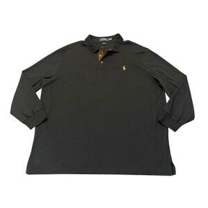 Polo Ralph Lauren Large Mens XL Classic-Fit Black Long Sleeve Polo Shirt Preppy